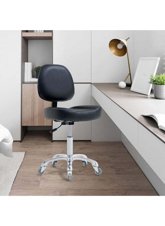 Ergonomic Vanity Rolling Chair with Wheels - Armless Task Chair for Makeup, Bedrooms, and Professional Beauty Studios - Image 3